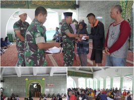 Danrem 062/Tn Secara Simbolis Salurkan Pendistribusian Zakat Fitrah 1446 H/2025 M Anggota Makorem 062/Tn