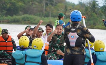 Danrem 062/Tn Menyambut Kasad Launching Perahu Ponton Program Pembersihan dan Pemeliharaan Situ Bagendit