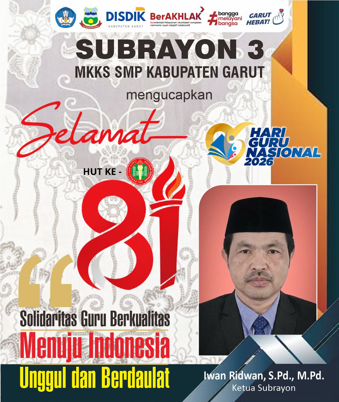 Subrayon 3 HUT ke-81 PGRI & HGN ke-32 2026
